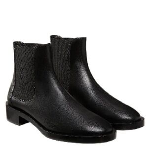 Stuart Weitzman Black Leather Chelsea Ankle Boots